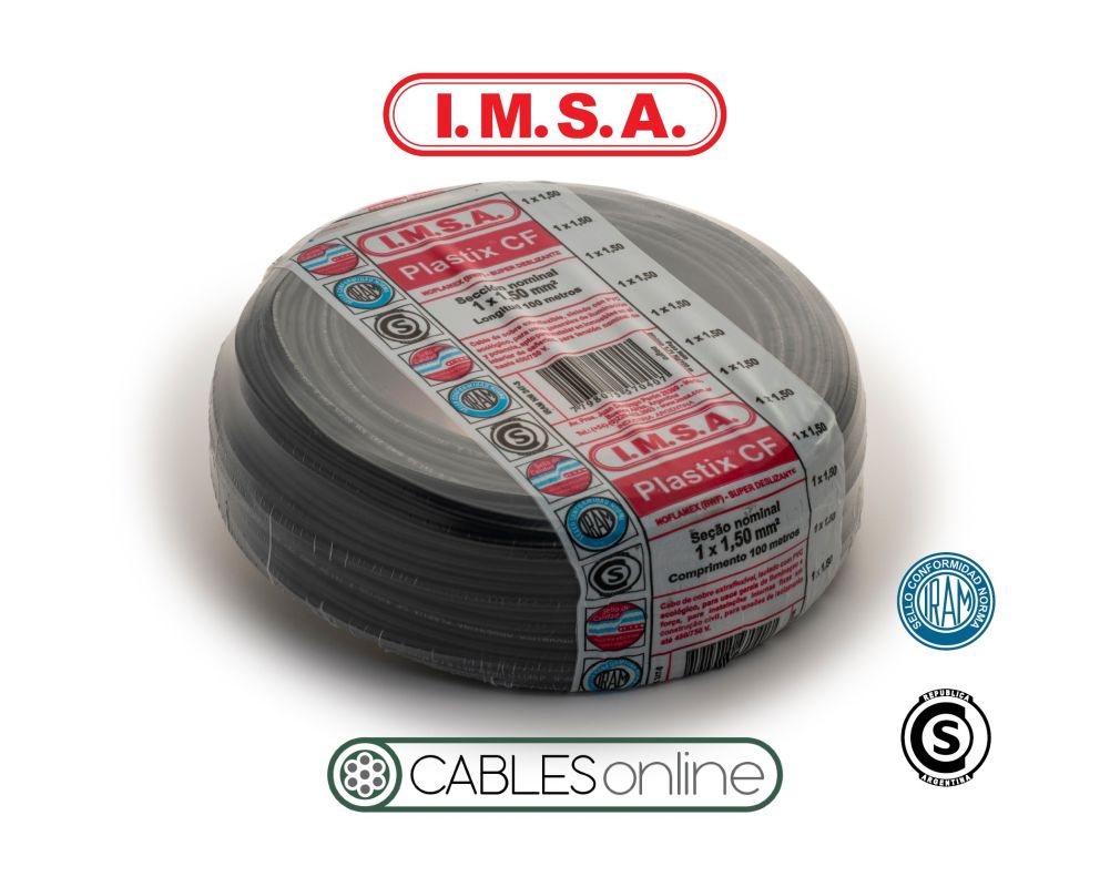 Cable Unipolar Extraflexible Clase 5 Plastix CF 1x4 750V IMSA PVC Norma IRAM NM 247-3 x 100m